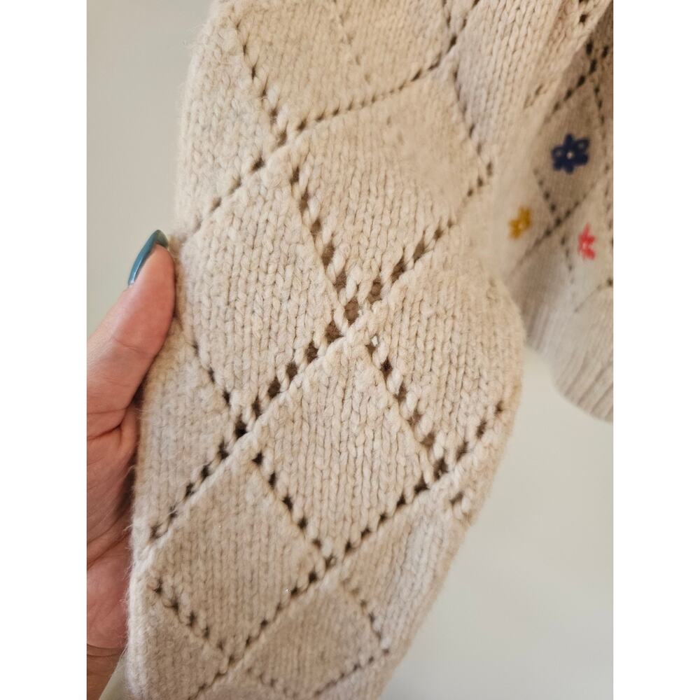 SAYLOR Surrey Embroidered Button-Front Cream Cardigan - Picture 9 of 10